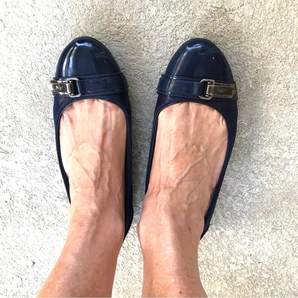 Anne Klein Able Ballet Flats Navy Blue, AK Sport Acacia Women’s 7.5 Comfortable - Picture 13 of 17